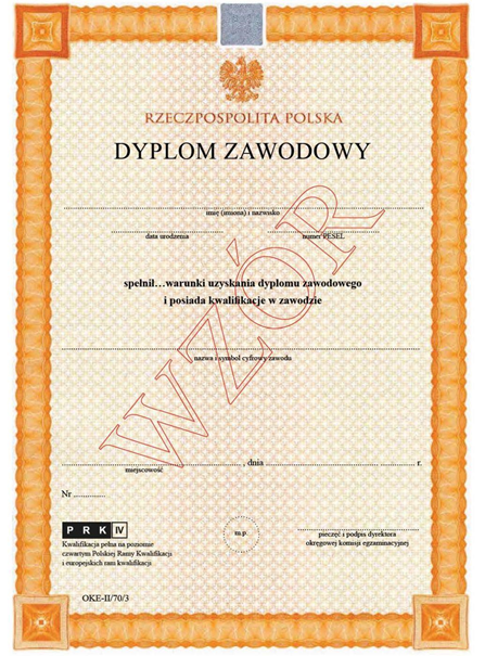 Dyplomy ZAWODOWE